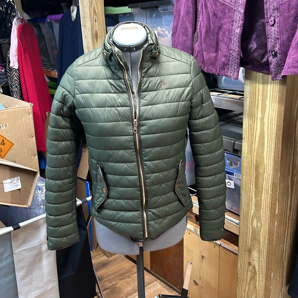 U S Polo Assn. green fitted puffer jacket size‎ small